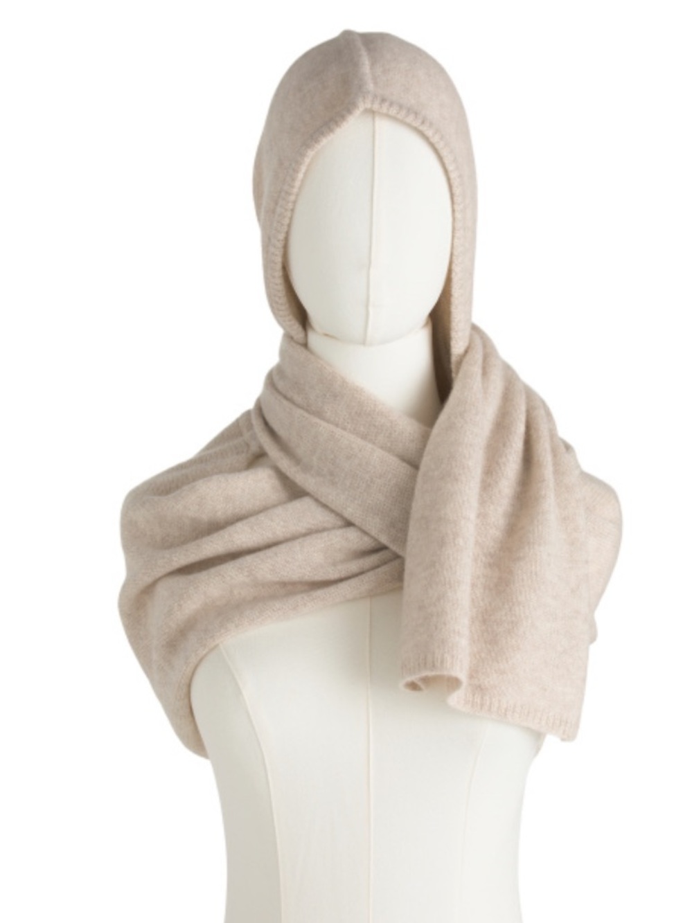 Jason Wu Cozy Cashmere Hooded Scarf -Seashell